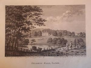 Original Antique Engraving Illustrating Felbrig Hall in Norfolk.