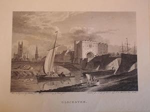 Original Antique Engraving Illustrating a View of Gloucester.