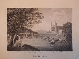 Seller image for Original Antique Engraving Illustrating a View of Cambridge. for sale by Rostron & Edwards