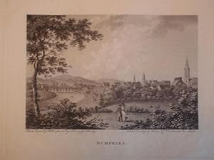 Seller image for Original Antique Engraving Illustrating a View of Dumfries. for sale by Rostron & Edwards
