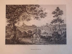 Original Antique Engraving Illustrating a View of Woolwich in London.