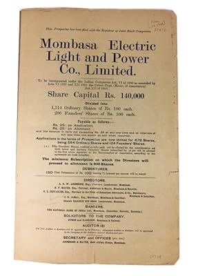 Seller image for Articles of Association [and] Prospectus for sale by McBlain Books, ABAA