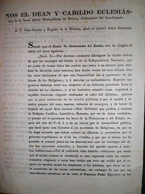 [Circular] Nos el Dean y Cabildo Eclesiastico de la Santa Iglesia Metropolitana de Mexico . al V....