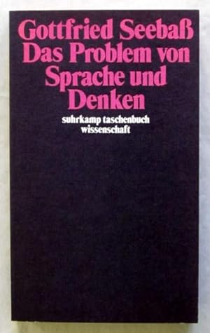 Bild des Verkufers fr Das Problem von Sprache und Denken. Frankfurt, Suhrkamp, 1981. Kl.-8vo. 494 S., 5 Bl. Or.-Kart. (Suhrkamp Taschenbuch Wissenschaft, 279). (ISBN 3517078798). zum Verkauf von Jrgen Patzer