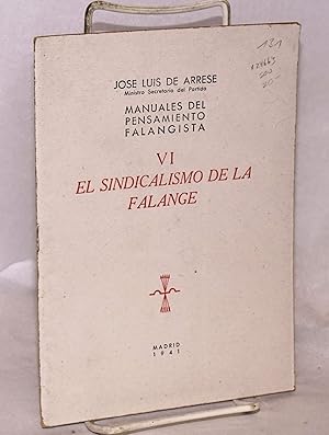 Imagen del vendedor de El sindicalismo de la Falange a la venta por Bolerium Books Inc.