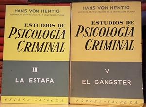 Imagen del vendedor de ESTUDIOS DE PSICOLOGA CRIMINAL Volumen III LA ESTAFA Volumen V EL GNGSTER (2 libros) a la venta por Libros Dickens