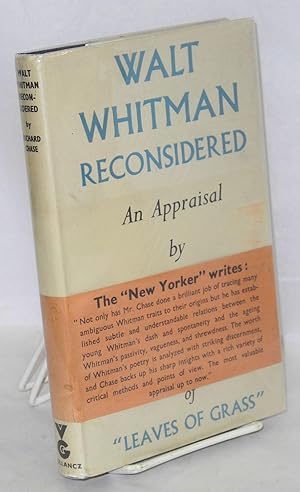 Imagen del vendedor de Walt Whitman reconsidered a la venta por Bolerium Books Inc.