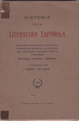 Imagen del vendedor de Historia de la literatura espaola a la venta por LIBRERA GULLIVER