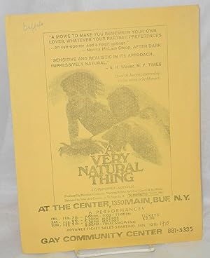 A Very Natural Thing: a Christopher Larkin film [handbill] at the Center, 1350 Main, Buf., N.Y.