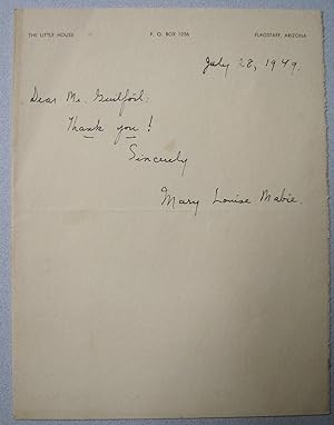 Letter handwritten by Mary Louise Mabie