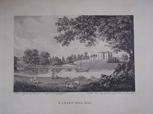 Original Antique Engraving Illustrating a View of Danson Hill in Kent.