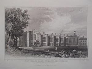 A Fine Original Antique Engraved Print Illustrating New Hall, near Chelmsford, in Essex. Publishe...