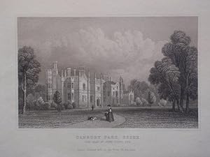 A Fine Original Antique Engraved Print Illustrating Danbury Park in Essex. Published in 1835.