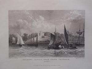 A Fine Original Antique Engraved Print Illustrating A view of Belmont Castle in Essex. Published ...