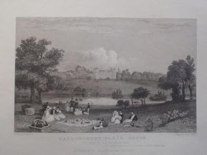 A Fine Original Antique Engraved Print Illustrating a View of Hallingbury Place in Essex. Publish...