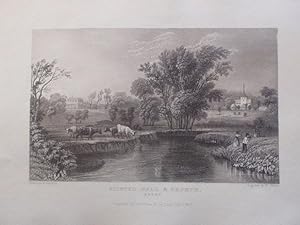 A Fine Original Antique Engraved Print Illustrating a View of Stisted Hall & Church in Essex. Pub...