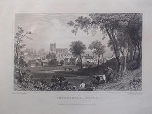 A Fine Original Antique Engraved Print Illustrating a View of Coggeshall in Essex. Published in 1...