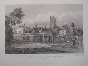 A Fine Original Antique Engraved Print Illustrating a View of Easton, Near Great Dunmow in Essex....