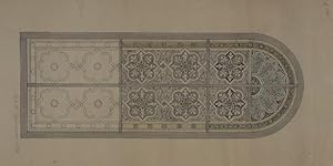 Gotisches Kirchenfenster. Aquarellierte Federzeichnung, signiert und datiert