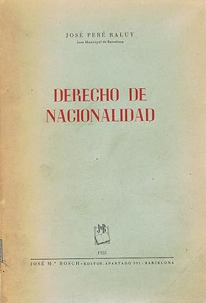 Imagen del vendedor de DERECHO DE NACIONALIDAD a la venta por Librera Torren de Rueda