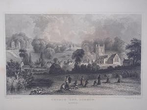 A Fine Original Antique Engraved Print Illustrating a View of Church End, Dunmow, in Essex. Publi...