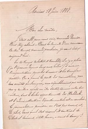 Belle lettre autographe signée du journaliste Maxime Rude adressée au sénateur A. Dide, où il sol...