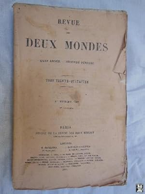 Immagine del venditore per REVUE DES DEUX MONDES. T 34, 1er Julliet 1861. venduto da Librer�a Maestro Gozalbo