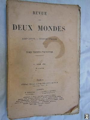 Imagen del vendedor de REVUE DES DEUX MONDES. T 33, 15 Juin 1861. a la venta por Librera Maestro Gozalbo