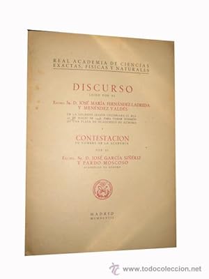 Imagen del vendedor de DISCURSO: CONSIDERACIONES SOBRE LA ESTABILIDAD DE LA NITROCELULOSA Y PLVORAS COLOIDALES. a la venta por Librera Maestro Gozalbo