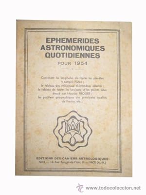 ÉPHÉMÉRIDES ASTRONOMIQUES QUOTIDIENNES pour 1954