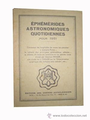 ÉPHÉMÉRIDES ASTRONOMIQUES QUOTIDIENNES pour 1951