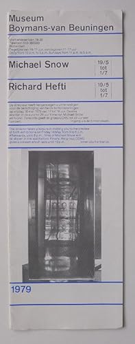 Michael Snow. 19/5 tot 1/7. Richard Hefti 19/5 tot 1/7 (1979). Vito Acconci Working Drawings and ...