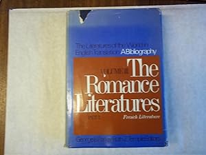 Immagine del venditore per The Romance Literatures. Part III. Part 2. French Literature venduto da Carmarthenshire Rare Books