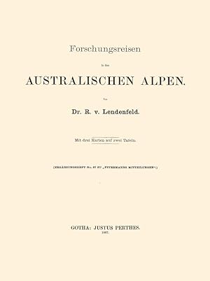 Bild des Verkufers fr Forschungsreisen in den australischen Alpen zum Verkauf von Antiquariat  Fines Mundi