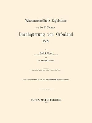 Bild des Verkufers fr Durchquerung von Grnland 1888 zum Verkauf von Antiquariat  Fines Mundi