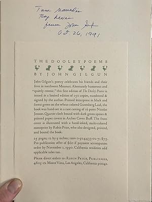 Imagen del vendedor de The Dooley Poems a la venta por Gaabooks