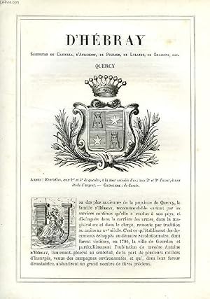 Seller image for ARMORIAL DE LA NOBLESSE DE FRANCE, EXTRAIT: D'HEBRAY for sale by Le-Livre