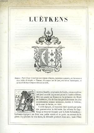 Seller image for ARMORIAL DE LA NOBLESSE DE FRANCE, EXTRAIT: LUTKENS for sale by Le-Livre