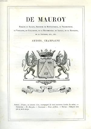 Seller image for ARMORIAL DE LA NOBLESSE DE FRANCE, EXTRAIT: DE MAUROY (ARTOIS, CHAMPAGNE) for sale by Le-Livre