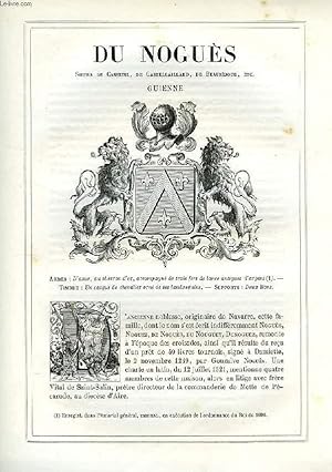 Seller image for ARMORIAL DE LA NOBLESSE DE FRANCE, EXTRAIT: DU NOGUES (GUIENNE) for sale by Le-Livre