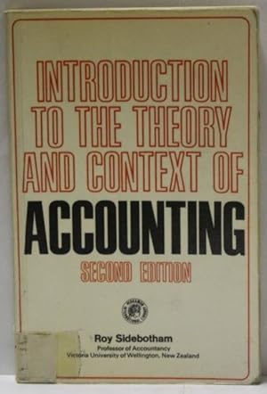 Seller image for Introduction to the Theory and Context of Accounting for sale by H4o Books