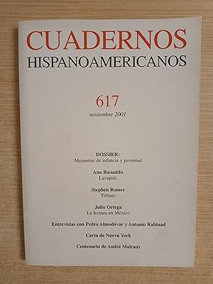 Seller image for CUADERNOS HISPANOAMERICANOS 617 noviembre 2001 for sale by Gibbon Libreria