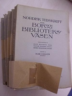 Nordisk Tidskrift för Bok- och Biblioteksväsen. Jahrgang 1918 - 1922.