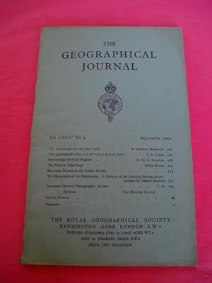 Image du vendeur pour THE GEOGRAPHICAL JOURNAL Vol. LXXIV No. 3 September 1929 (The Alai-Pamirs in 1913 and 1928, Mountains of the Karakoram, Etc.) mis en vente par LOE BOOKS