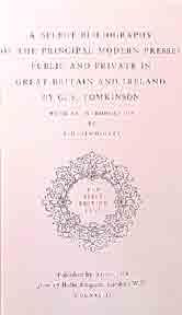 Bild des Verkufers fr A Select Bibliography of the Principal Modern Presses Public and Private in Great Britain and Ireland. zum Verkauf von Wittenborn Art Books