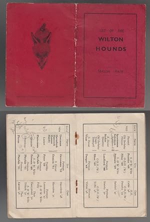 Image du vendeur pour List of The Wilton Hounds Season 1954-55. August 1954 mis en vente par HORSE BOOKS PLUS LLC