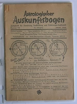 Seller image for Astrologischer Auskunftsbogen. for sale by Monkey House Books