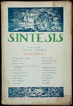 Revista SÍNTESIS. Año I No 6. Noviembre de 1927. Director: Xavier Bóveda