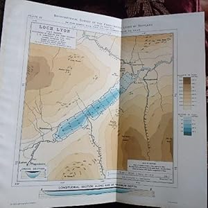 MAP OF THE LOCH LYON (TAY BASIN) from the BATHYMETRICAL SURVEY OF THE FRESHWATER LOCHS OF SCOTLAND