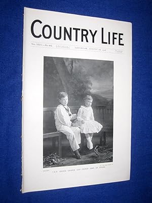 Bild des Verkufers fr Country Life. No 605. 8th August 1908. T.R.H. Prince George and Prince John of Wales. Cirencester House, Glos, Seat of Earl Bathurst. Shooting, On the Green (golf), zum Verkauf von Tony Hutchinson